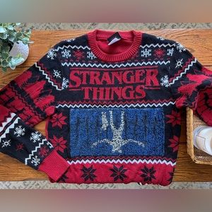 Stranger Things Double Image Sequin Sweater